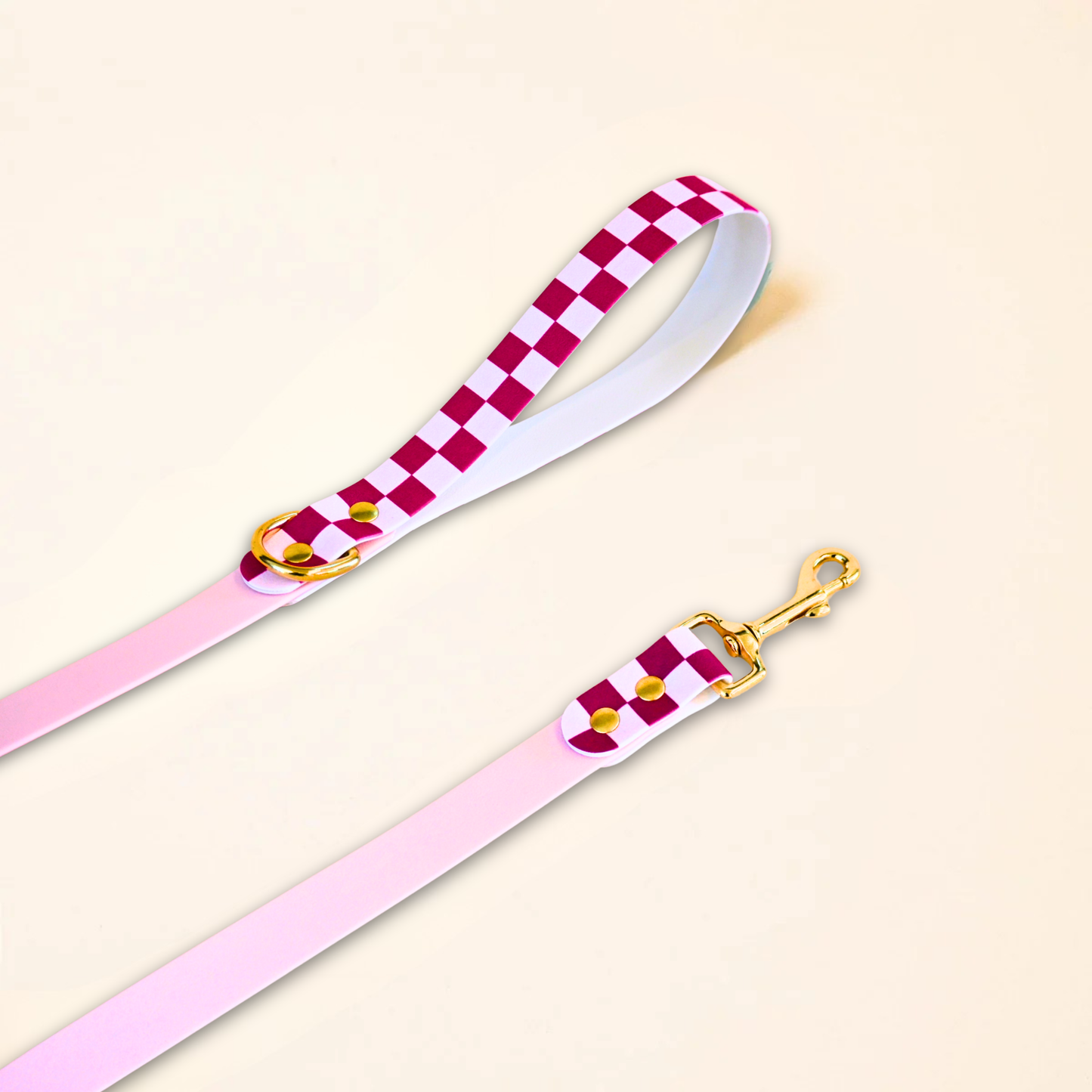 Laisse pour chien "Damier" - Rose