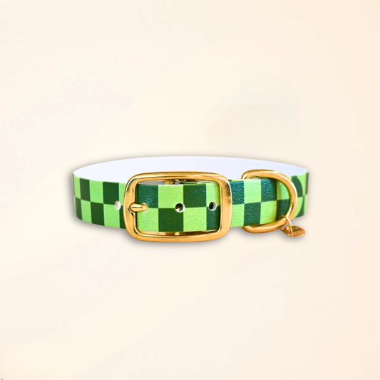 Collier pour chien "Damier" - Vert