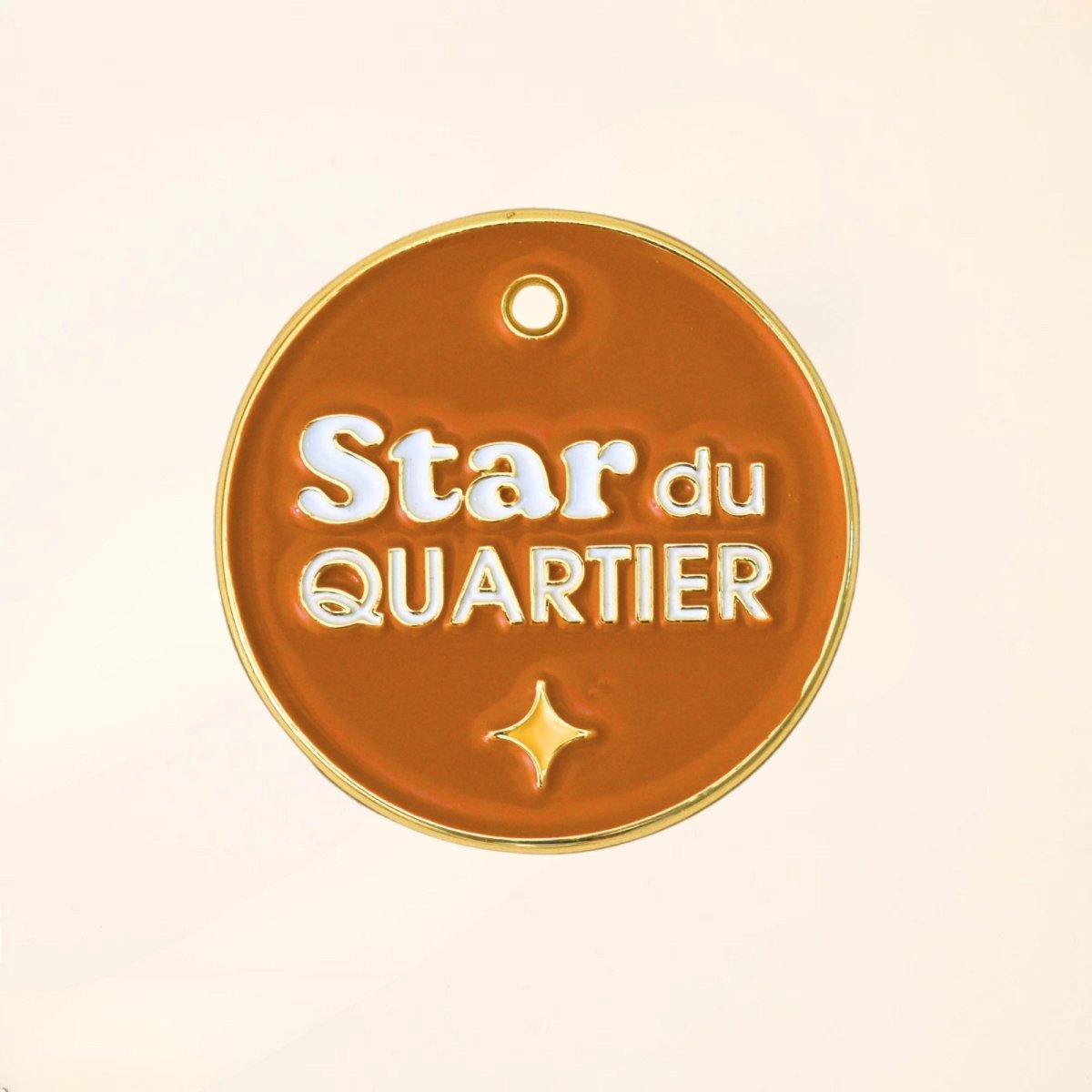 Médaille pour chien - Star du quartier - Terracotta - Fidèle Paris
