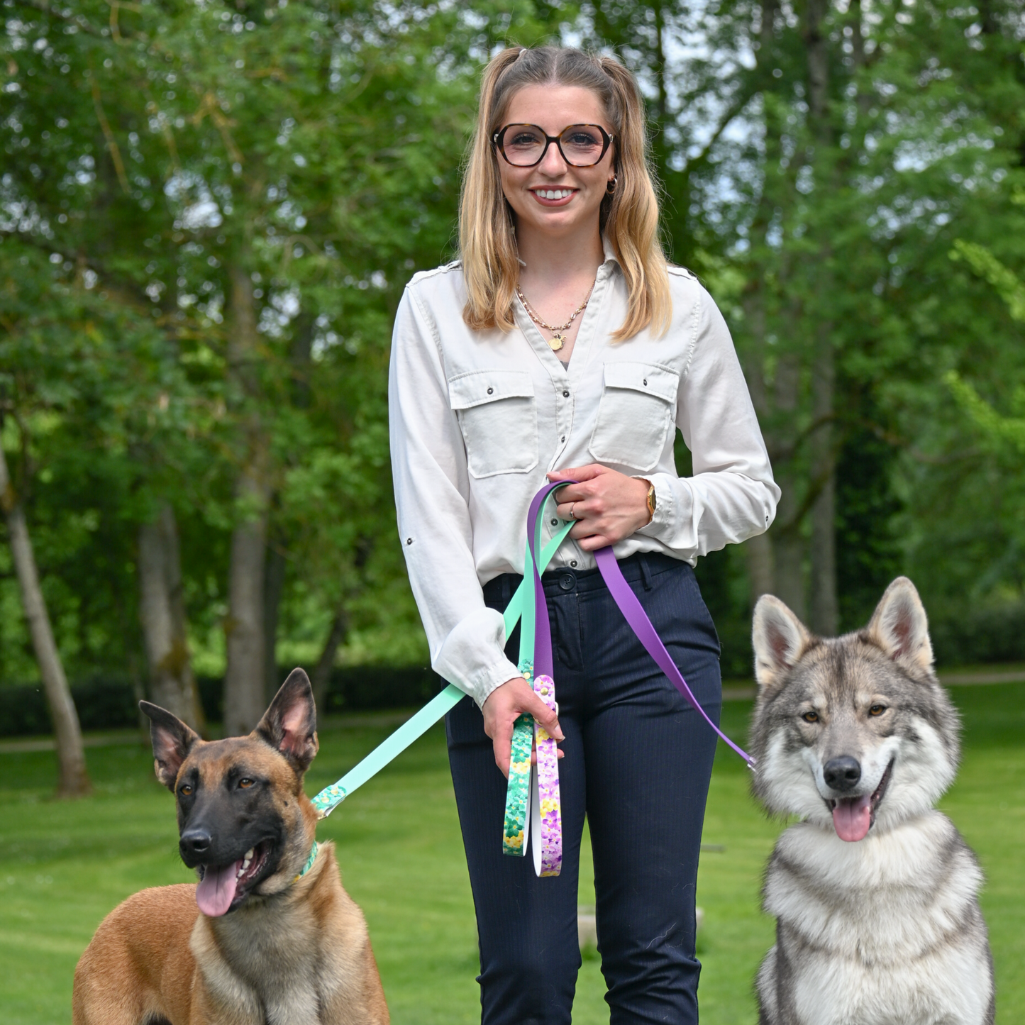 Laisse pour chien "The Bloom édition" - Vert