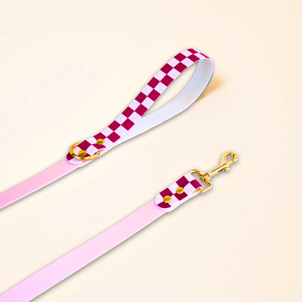 Laisse pour chien "Damier" - Rose