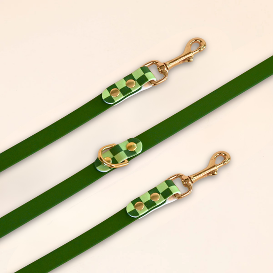 Laisse multi-positions  - "Damier" - Vert