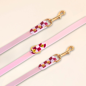 Laisse multi-positions  - "Damier" - Rose