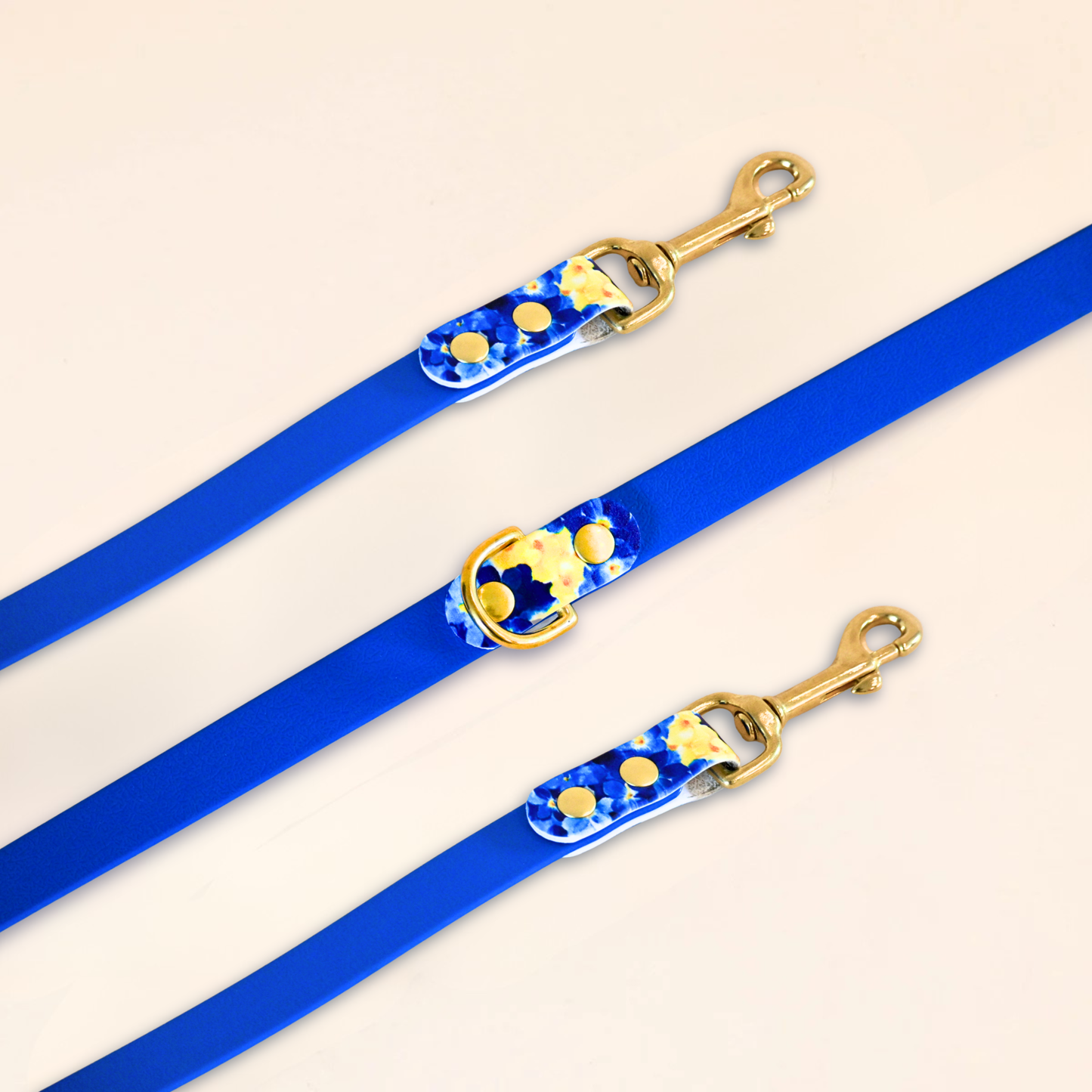 Laisse multi-positions  "The Bloom édition" - Bleu