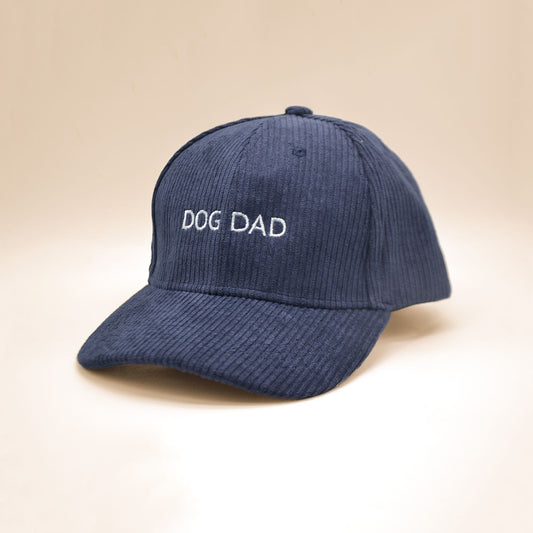 Casquette en velour "DOG DAD" - Bleu marine