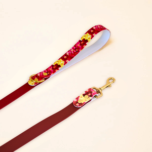 Laisse pour chien "The Bloom édition" - Bordeaux