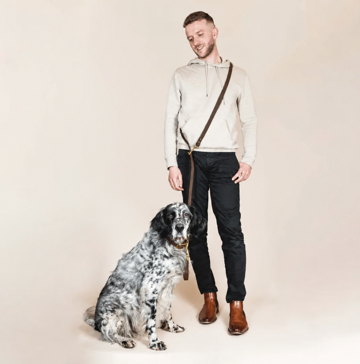 Laisse multi-positions pour chien - Chocolat