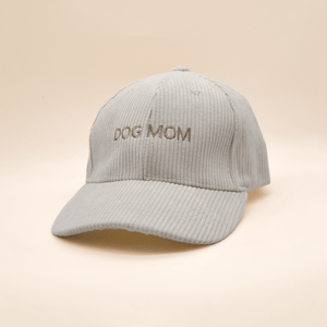 Casquette en velour "DOG MOM" - Beige