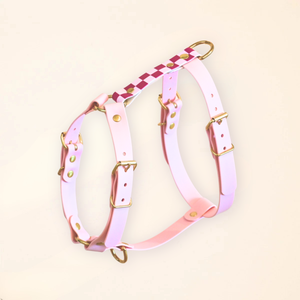 Harnais pour chien - Damier rose