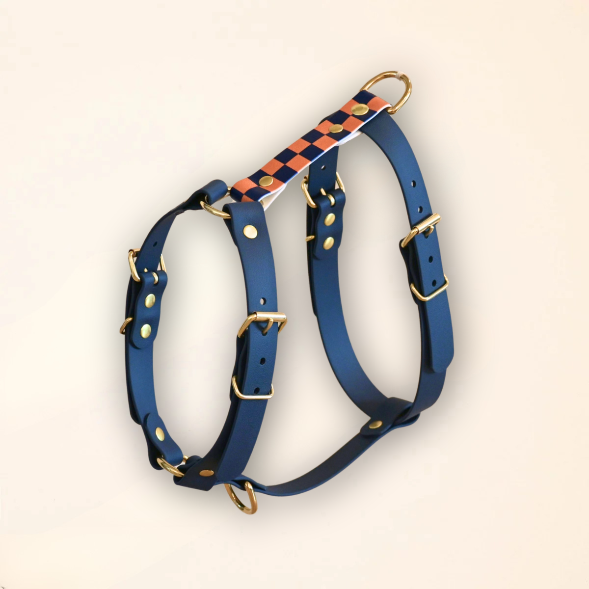 Harnais pour chien - Damier bleu nuit