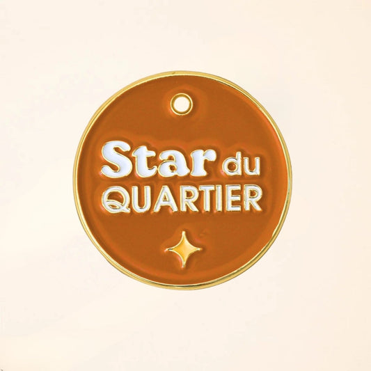 Médaille pour chien - Star du quartier - Terracotta - Fidèle Paris