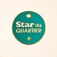Médaille pour chien - Star du quartier -  Bleu paon