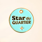 Médaille pour chien - Star du quartier -  Bleu clair